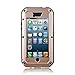 NEW Waterproof Shockproof Aluminum Gorilla Glass Metal Military Heavy Duty Armor Bumper Cover Case for Apple iPhone 5 5S SE - Gold