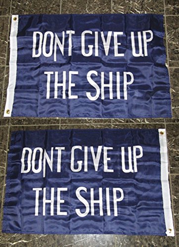 AES 2x3 Commodore Perry Don't Give Up The Ship 2 Faced 2-ply Wind Resistant Flag 2'x3' Brass Grommets