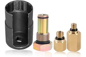 QISF 4Pcs/Set 6.0 IPR Valve Socket & High Pressure Oil Pump Air Test Fitting Tool + Oil Rail Adapters Leak Test Kit for 6.0L 