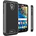 Alcatel Fierce 4 Case,Alcatel One Touch Allura Case, Alcatel Pop 4 Plus Case CoverON [HexaGuard Series] Hybrid Hard Phone Cover Alcatel Fierce 4 OneTouch Allura Pop 4+ -Black