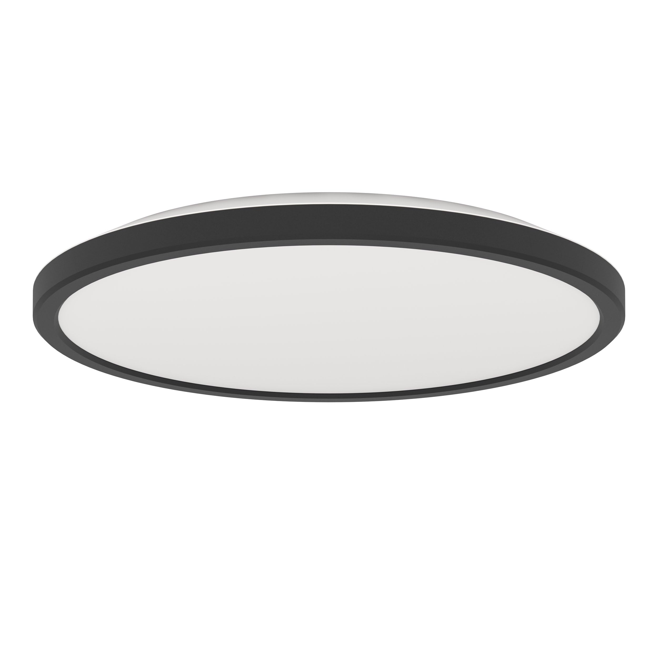 Eglo LED Ceiling Light Fitting Rovito, Round Ceiling lamp, Bathroom Lighting, Flush luminaire Made of Plastic in Black and White, Warm White-Cold White, IP44, Ø 30 cm