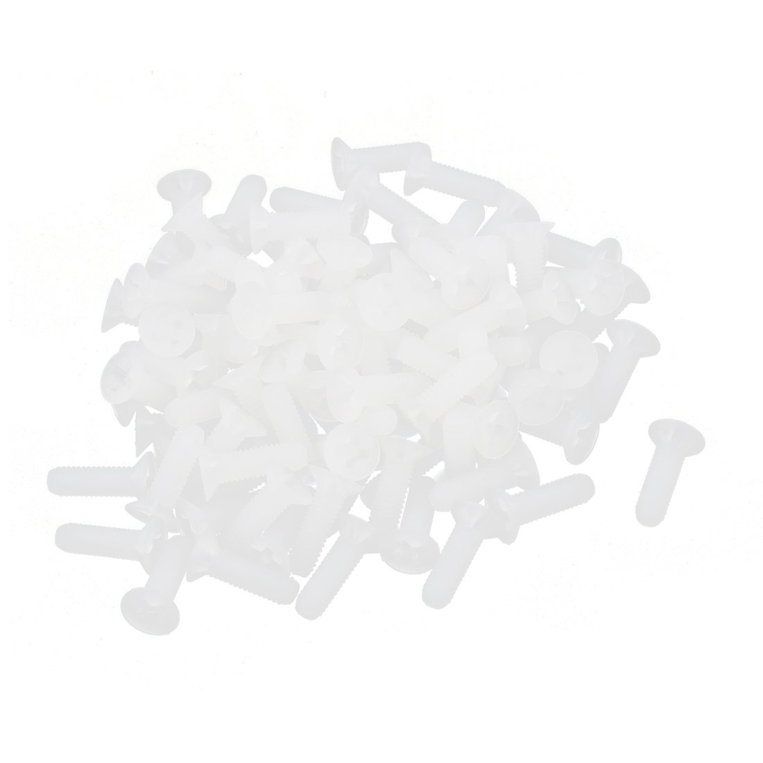 Sourcingmap 100pcs Nylon Countersunk Flat Head Phillips Drive Screw M3 x 10mm