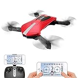 Quadcopter with Camera Live Video, EACHINE E52 FPV Selfie Pocket Drone WiFi APP Control Altitude Hold RC Helicopter