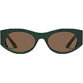 QUAY - Women's Sunglasses, Round Lenses with UV Protection (So What, Deep Green/Brown)