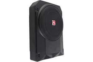 10 Inch 800W Slim Under Seat Powered Car Subwoofer, Built - in Car/Truck Audio Amplifier with Wiring Kit & Multi Colors Ambie