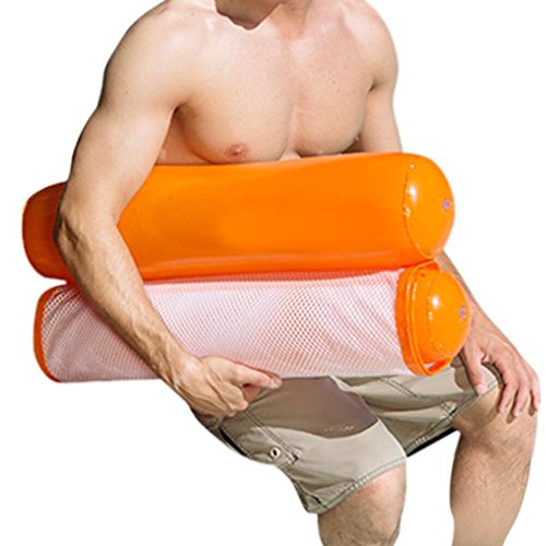 Boofab Water Lounger Hammock Pool Float Inflatable Rafts Swimming Pool Air Lightweight Floating Chair Portable Swimming Pool Mat Suitable for Adults and Kids (Red) - Thumbnail 3