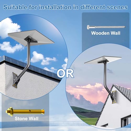 Standard 4/4X Mount for Starlink, Wall Mount Compatible with Gen 3, 47CM Mounting Kit for Roof and Eave, Includes Aluminium Adapter