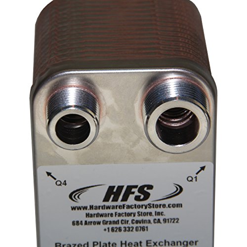 HFS(R) Homebrew Beer Wort Chiller (12.4" x 2.9" 20 Plate 1/2" x 1/2" HOSE BARB) - Thumbnail 2