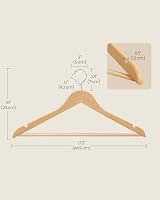 SONGMICS Wooden Hangers Set of 20 Coat Hangers with Shoulder Notches view 7