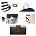 abshoo Lightweight Canvas Stripe Backpacks for Girls Womens School Bookbags (Blue)
