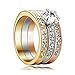 Yoursfs 3Pcs Color Stacking Ring Sets Pave Mirco Austrian Crystal Trinity Crystal Rings for Women