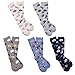 Haley Clothes Hedgehog Pattern Socks Cotton Cute Colorful Animal Pattern Taller Crew Socks For Women (5 Pairs)