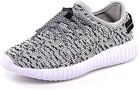 AIGOROSE New Girl Boy Casual Sneakers Breathable Athletic Running Sports Shoes (Toddler/Little Kid/Big Kid) (34/2 M US Big Kid, Gray-1)