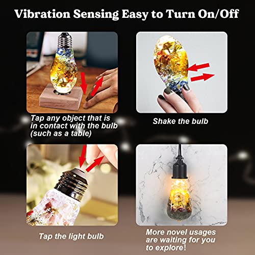 LET\'S RESIN Rechargeable Resin Light Bulb Molds, Upgrade Resin Molds Silicone, Silicone Molds for Resin Casting, LED Epoxy Resin Molds Silicone, Resin Molds Silicone Large with Vibration Sensor Switch