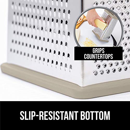Gorilla Grip Box Grater, Stainless Steel, 4Sided Graters with
