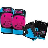 Monster High Girls Skate / Bike Knee Pads, Elbow Pads & Gloves - 6 Piece