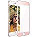 F-color Compatible Full Screen Cover Tempered Glass Screen Protector Replacement for iPhone 8 Plus, iPhone 7 Plus Screen Protector, Rose Gold, 5.5 Inch
