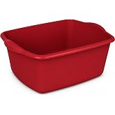 Healthy Rituals Plastic Wash Tub Dishpan Basin 12 Quarts Red, Made in USA | Red 12 Quart Dishpan is ideal for a variety of basic household needs