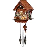 Kintrot Cuckoo Clock Handcrafted Wooden Antique Wall Clock for Home D&eacute;cor | Traditional German Black Forest House Design Clock with Singing Bird, Sika Deer, Auto Night Sensor and 12 Melodies