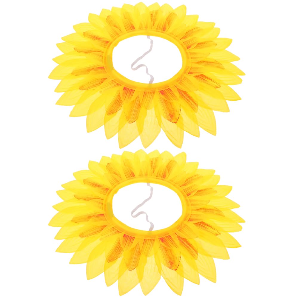 Photo 1 of **DAMAGED**
LOGOFUN 2pcs Sunflower Shaped Headgear Sunflower Costume Hat Hood Funny Performance Props for Dance Party Festival Games Supplies - Yellow