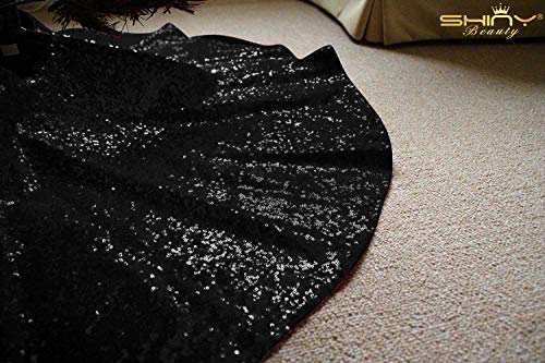 4 Sequin+Tree+Skirt+Embroidered+Black