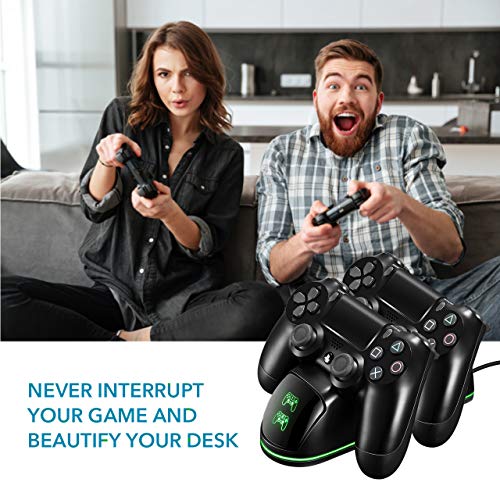 PS4 Controller Charger, TopElek DualShock 4 Controller Charger Station, Dual USB Fast Charging Dock with LED Indicator and Overcharging Protection, for Sony Playstation 4/PS4/PS4 Slim/PS4 Pro - Thumbnail 6