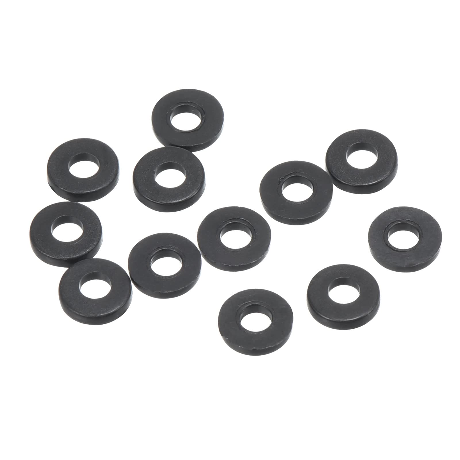 PATIKIL M2 Nylon Flat Washer, 12 Pack 2mm ID 5mm OD 1mm Thick Sealing Spacer Gasket Ring for Faucet Pipe Water Hose Fastener Bolt, Black