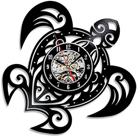 TOOGOO Sea Turtle Shape Classic Wall Clocks Gear Clock Face Decoration Art Clock Vinyl Record Wall Clock