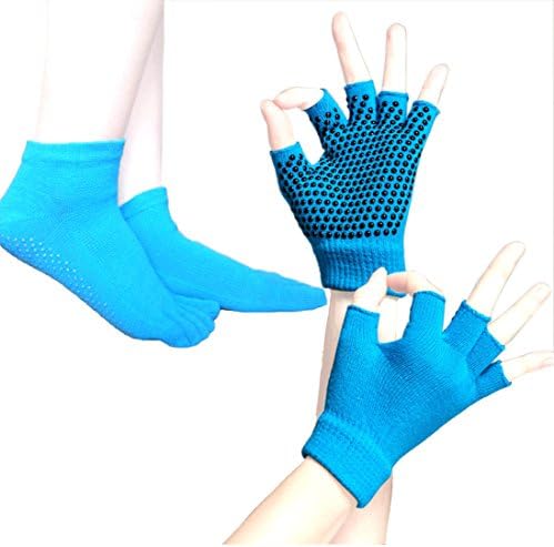 Hannah fit full yin new yoga socks non-slip fingers socks all refers to the five toe gloves dispensing fitness (Blue)