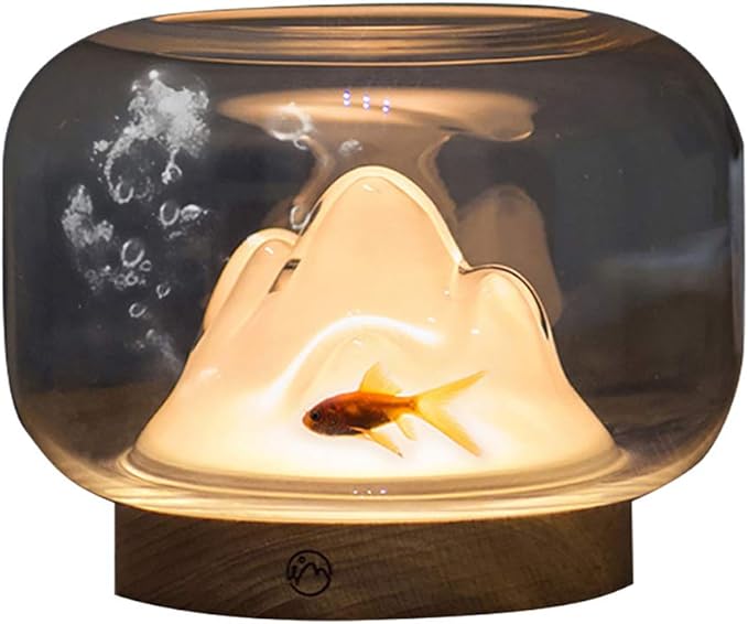 Modern Bedside Lamp Glass Fish Tank Night Light Creative