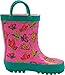 NORTY Rubber Rain Boots for Kids - Waterproof Rubber Boots Boys and Girls Solid & Printed Rainboots for Toddlers and Kids - Butterfly Pink Teal