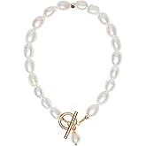 BEMDOFIG Irregular Baroque Pearl Bracelets Pearl Bangle 18K Gold Plated Buckle Freshwater Pearl Bracelets Everyday Jewelly for Women