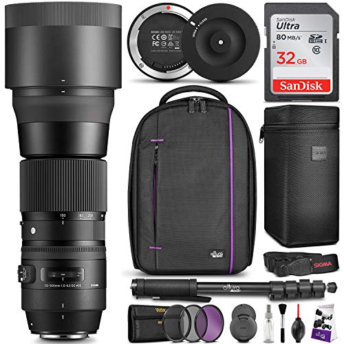 Sigma 150-600mm 5-6.3 Contemporary DG OS HSM Lens For Canon DSLR Cameras W/Sigma USB Dock & Advanced Photo And Travel Bundle