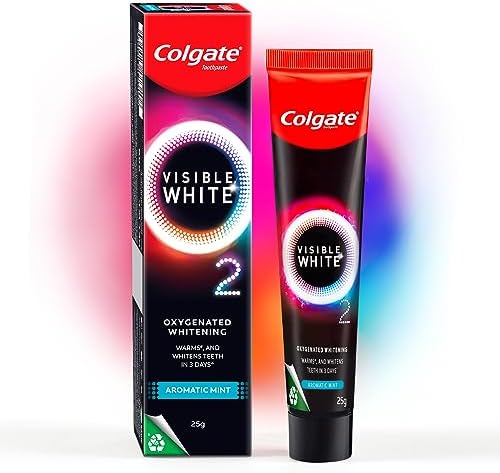 Colgate Visible White O2, Teeth Whitening Toothpaste (25g) for ...