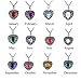 VALYRIA Angel Wing Birthstone Memorial Urn Necklace Stainless Steel Cremation Jewelry,Blue(March)