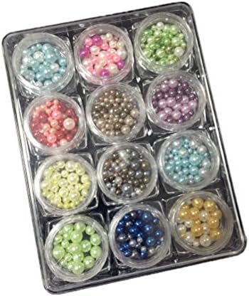 YaYiYo 12 Box/Set Magic Mermaid Girl's GiftNail Pearl Ball Bead Gradient Colorful DIY Nail Art Decoration