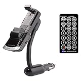 TOPEPOP Bluetooth FM Transmitter Car Kit Cellphone Holder GPS and MP3 Player USB Charger for iOS Smart Phones Tablets iPad Mini