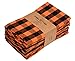 Urban Villa Cotton Dinner Napkins Set of 12, 20x20 Inche Soft Premium Cotton Napkins, Hotel Quality Highly Absorbent, Reusable & Washable Mitered Corner Table Dinner Napkins - (Orange/Black, Checkerd)