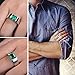 Jewelrypalace Men's Square 2.2ct Simulated Green Emerald Engagement Ring, 14K White Gold Plated 925 Sterling Silver Promise Rings, Fashion Gemstone Jewelry Gift For Men 10