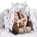 Swaddle Blanket (Premium Bamboo Muslin) 4 Pack + Bonuses: Stroller Clips & Baby Sleeping Guide By BabyVoice (White)