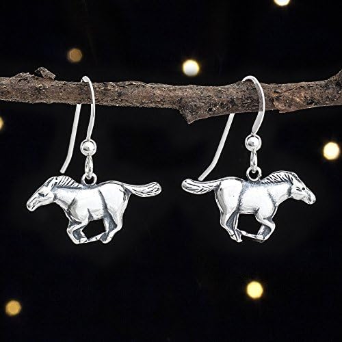 Little Devil DesignsSterling Silver Wild Mustang, Horse Earrings - SMALL, Lightweight - Handmade, Solid .925