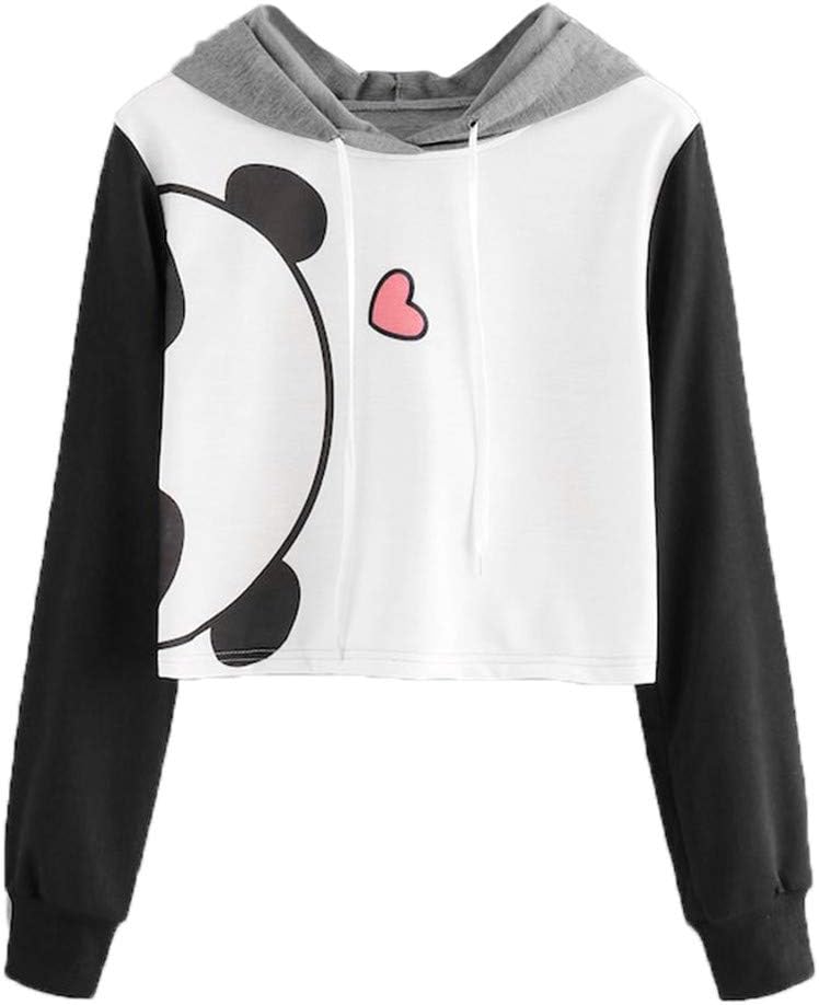 Women Sweatshirt Girl Plus Size Patchwork Long Sleeve Jumper Pullover Tops