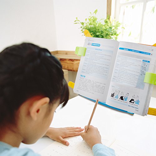 Cuteadoy Multi-Functional BookStand, Children’s Portable Reading Stand With Foldable Legs, Cookbook Reading Desk Sturdy Lightweight Book Holder (Blue)