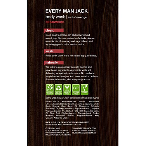 Every Man Jack Men's Body Wash 33ounce Twin Pack 2 Bottles