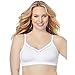 Just My Size Women's Side & Back Smoothing Wire Free Bra, White, 46C