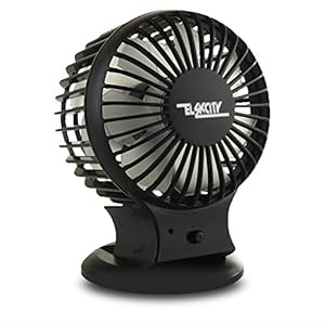 ELEKCITY(エレクシティ) USB充電式卓上扇風機 コードレス 充電式 FLMD-BK/WH (黒)