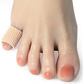 DYKOOK Cuttable Toe Tubes Sleeves 5 Pack Small Size, Made of Elastic Fabric Lined with Silicone Gel. Toes Sleeve Protectors Relief Toe Pressure Pain, Corn and Calluses Remover