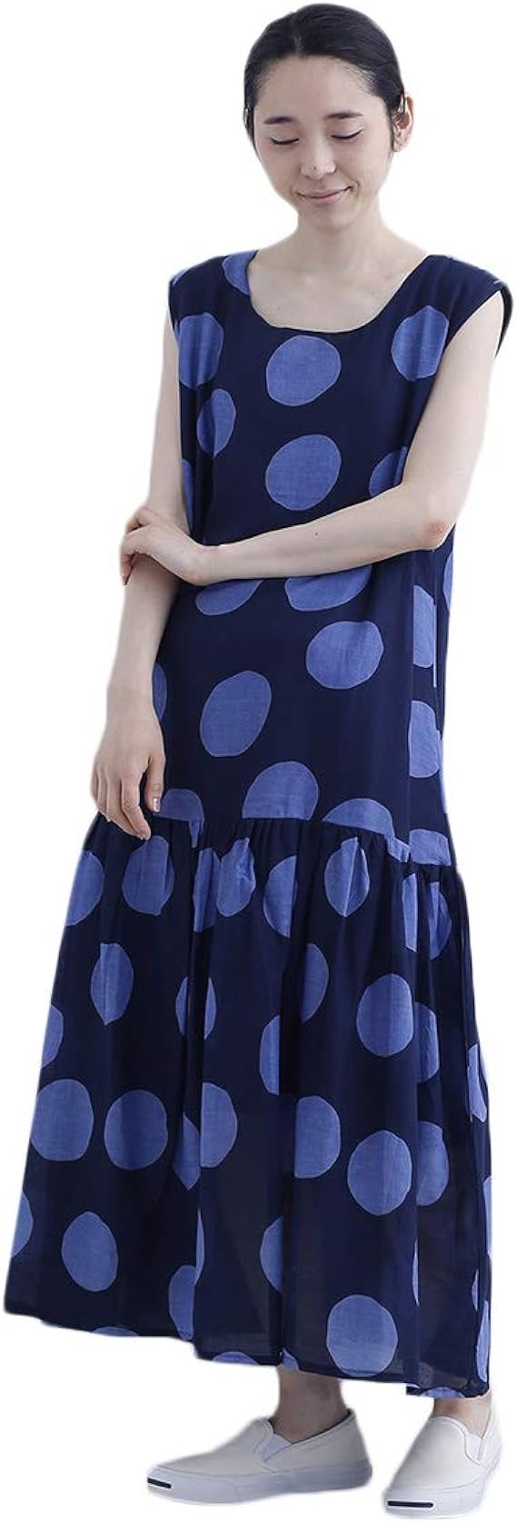 Amazon Co Jp メルロー Merlot インド綿ドット柄裾ギャザーロングワンピース5672 Free ネイビー 服 ファッション小物 Amazon Co Jp メルロー Merlot インド綿ドット柄裾ギャザーロングワンピース5672 Free ネイビー 服 ファッション小物