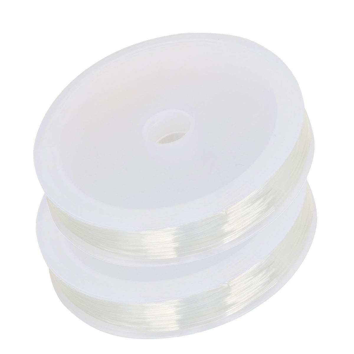 Crystal String Bead Cord, 2Pcs 1.0mm Nylon Clear String Beading Threads for Jewellery Beading Bracelets and Crafts Invisible Thread