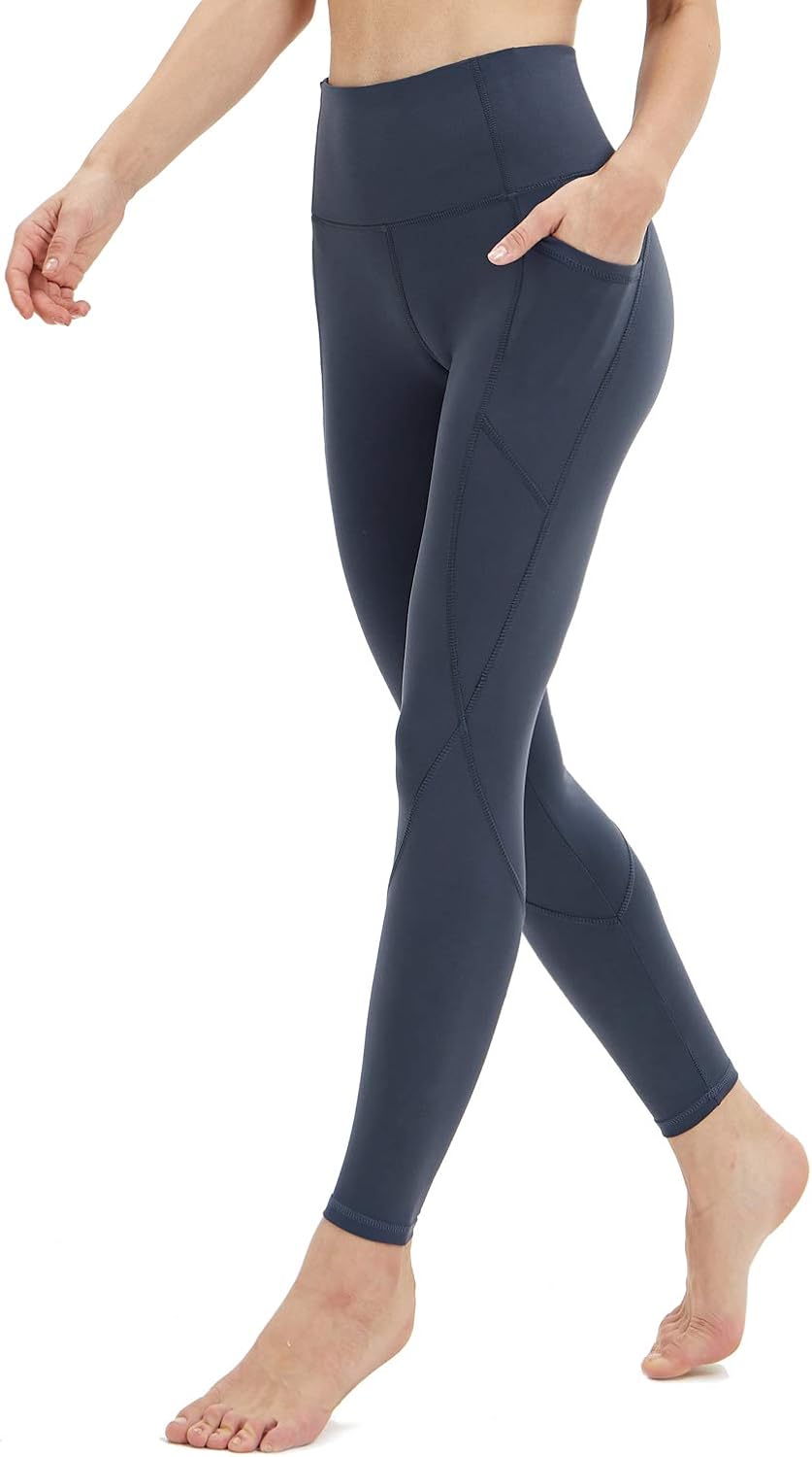 Persit Women's Premium Yoga Pants with Pockets, Non See-Through Tummy Control 4 Way Stretch High Waist Leggings: Clothing